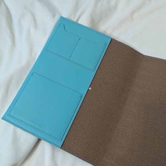 Plum Paper Co Full Size Planner Folio Turquoise Vegan Leather Fits 8.5" x 11" - Picture 4 of 5